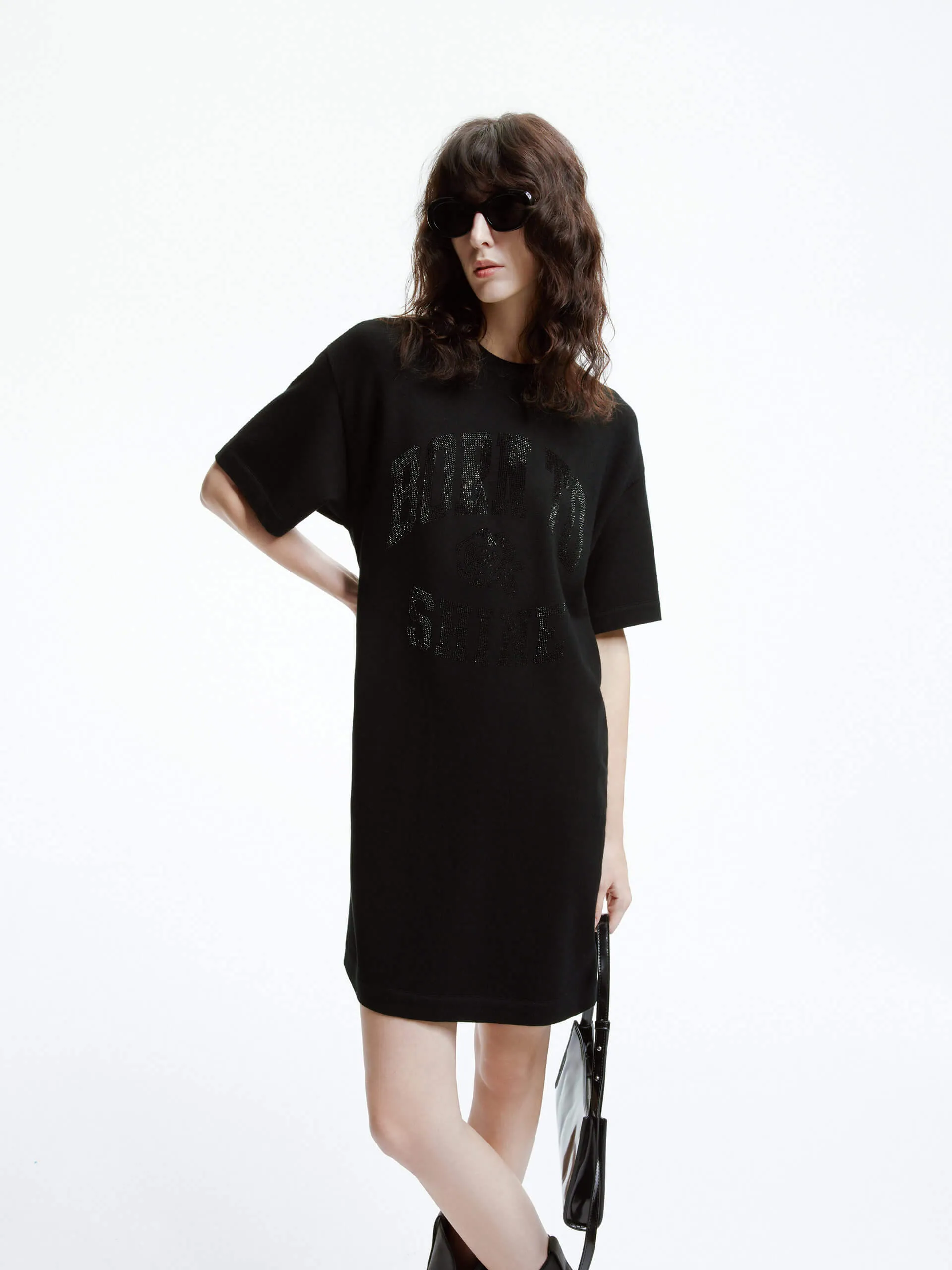 Front Sequins T-shirt Dress