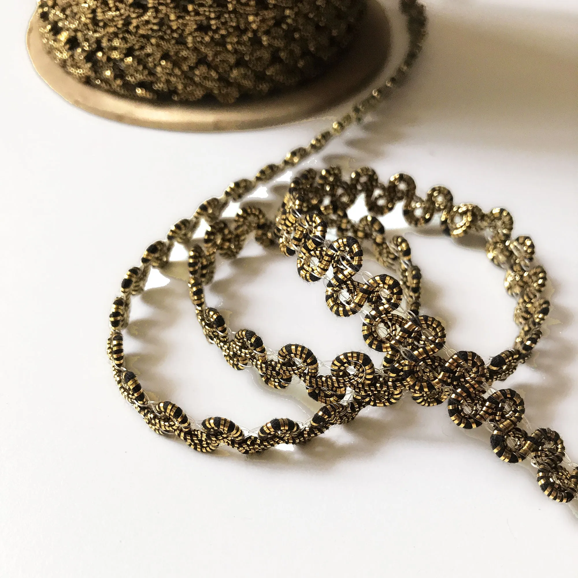 Gold and Black High Quality Decorative Loop Trim by the yard