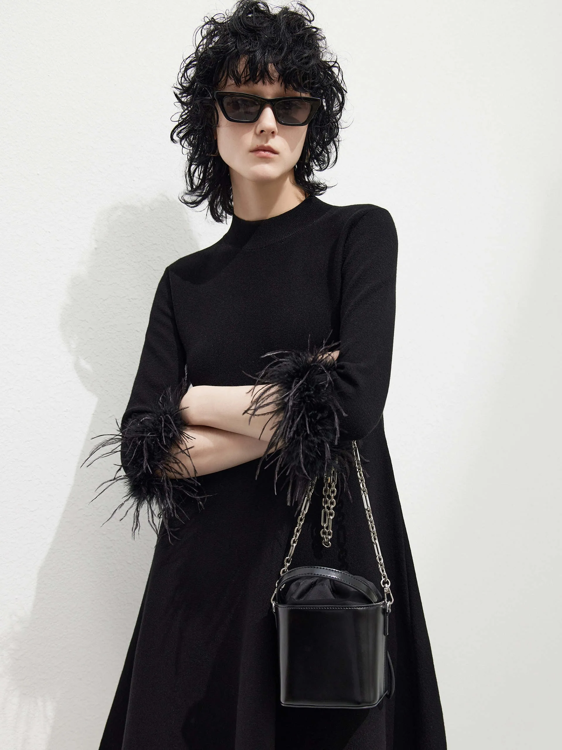 High Neck A-line Dress