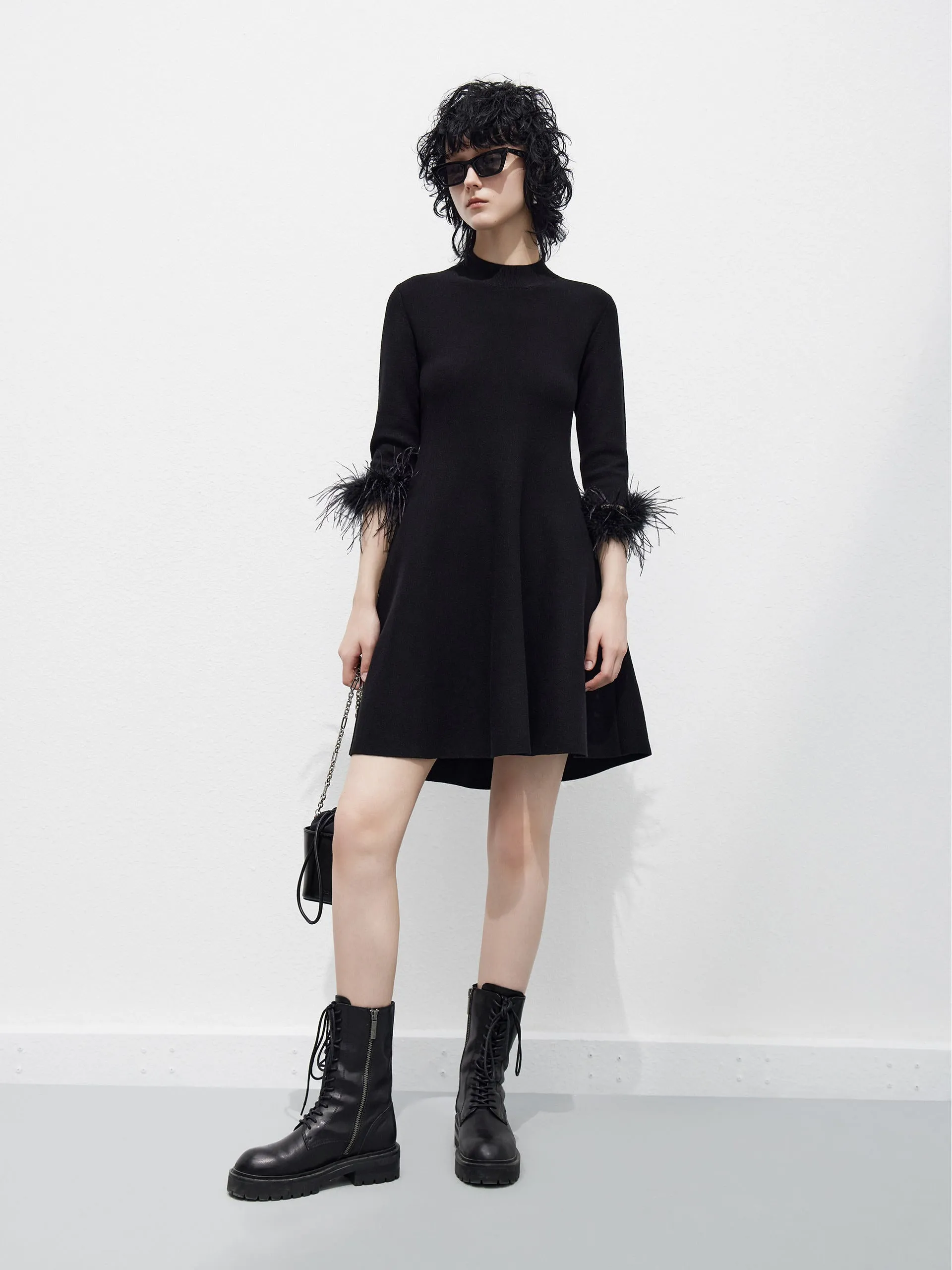 High Neck A-line Dress