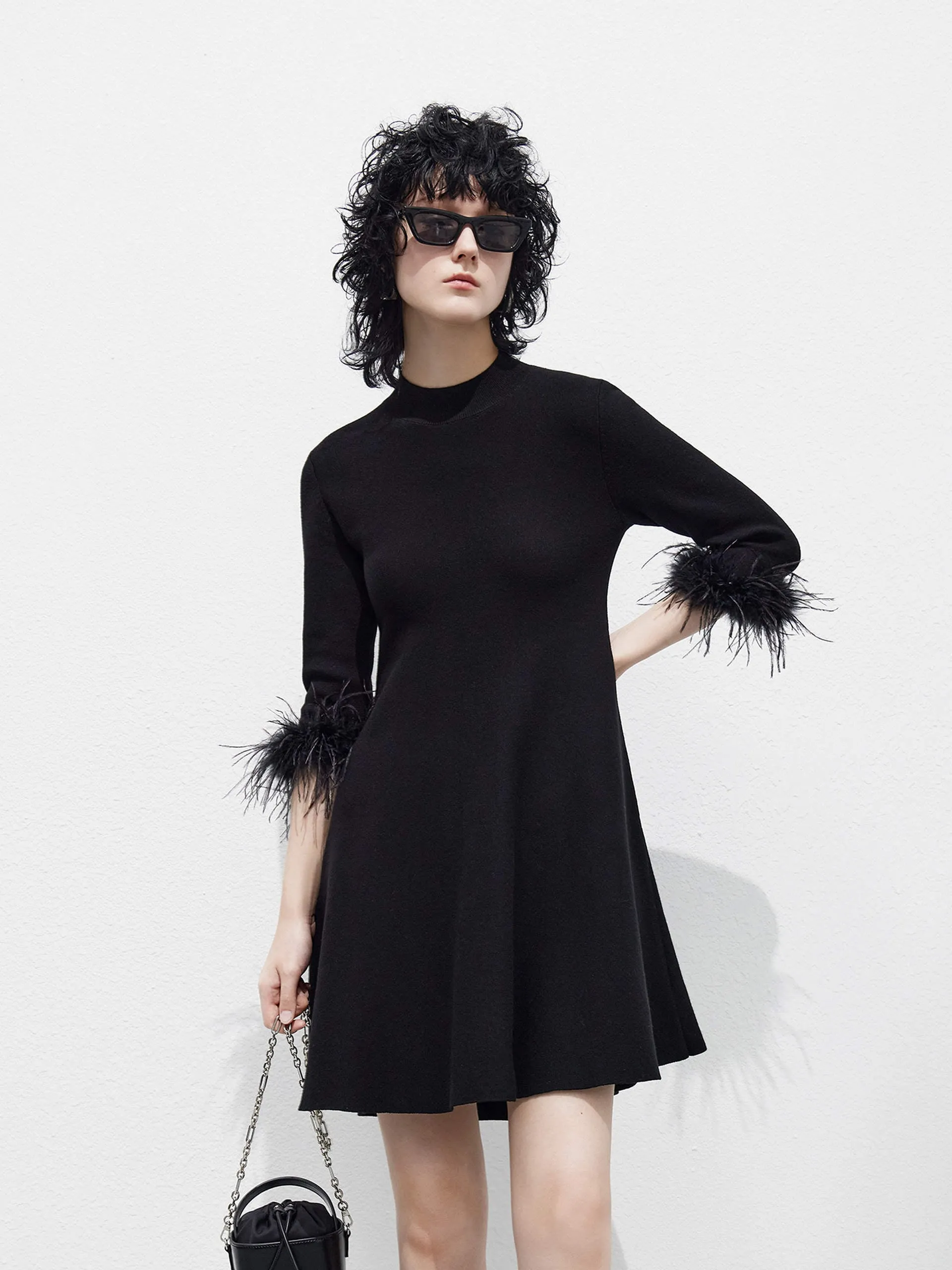 High Neck A-line Dress