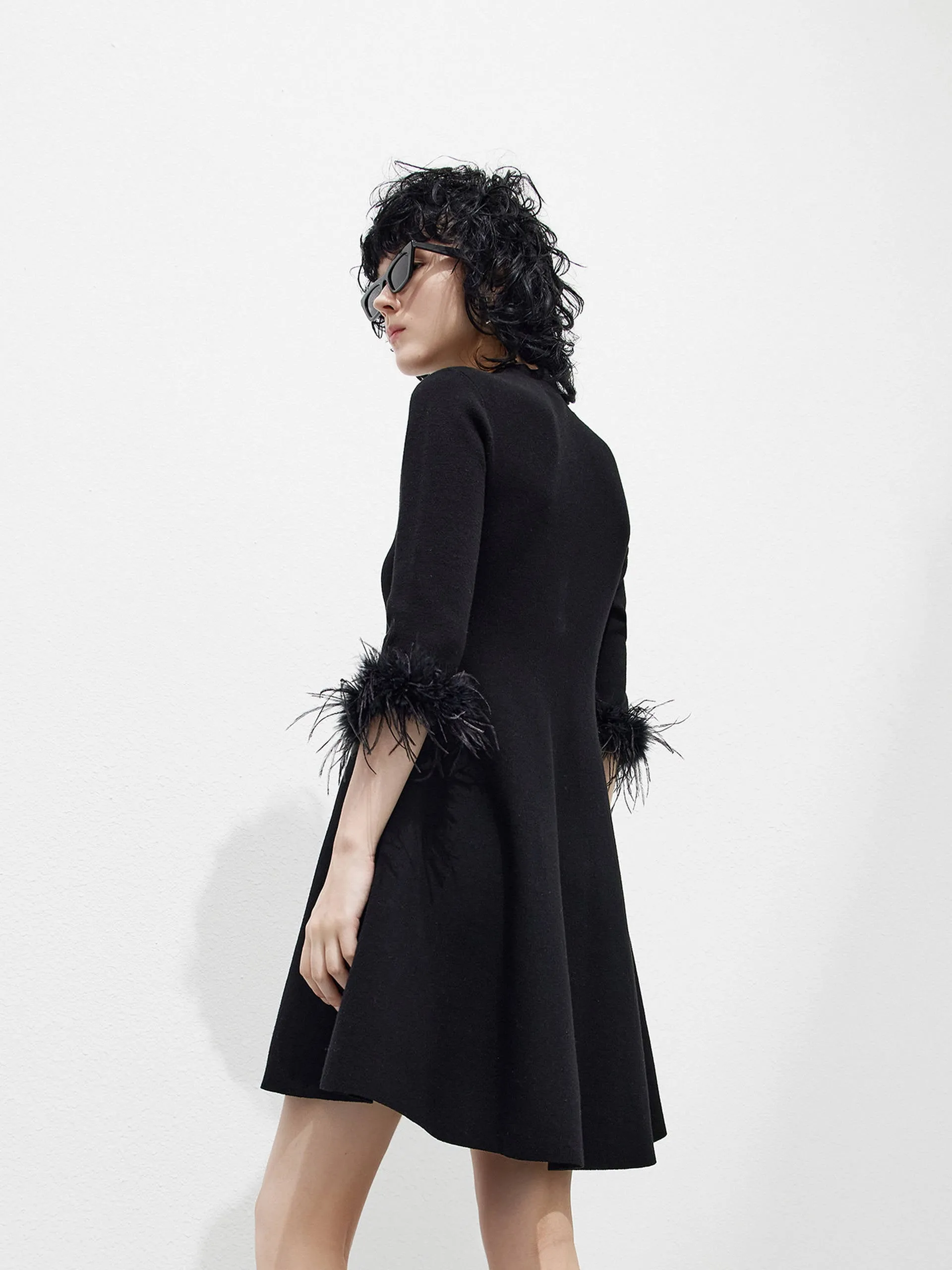 High Neck A-line Dress
