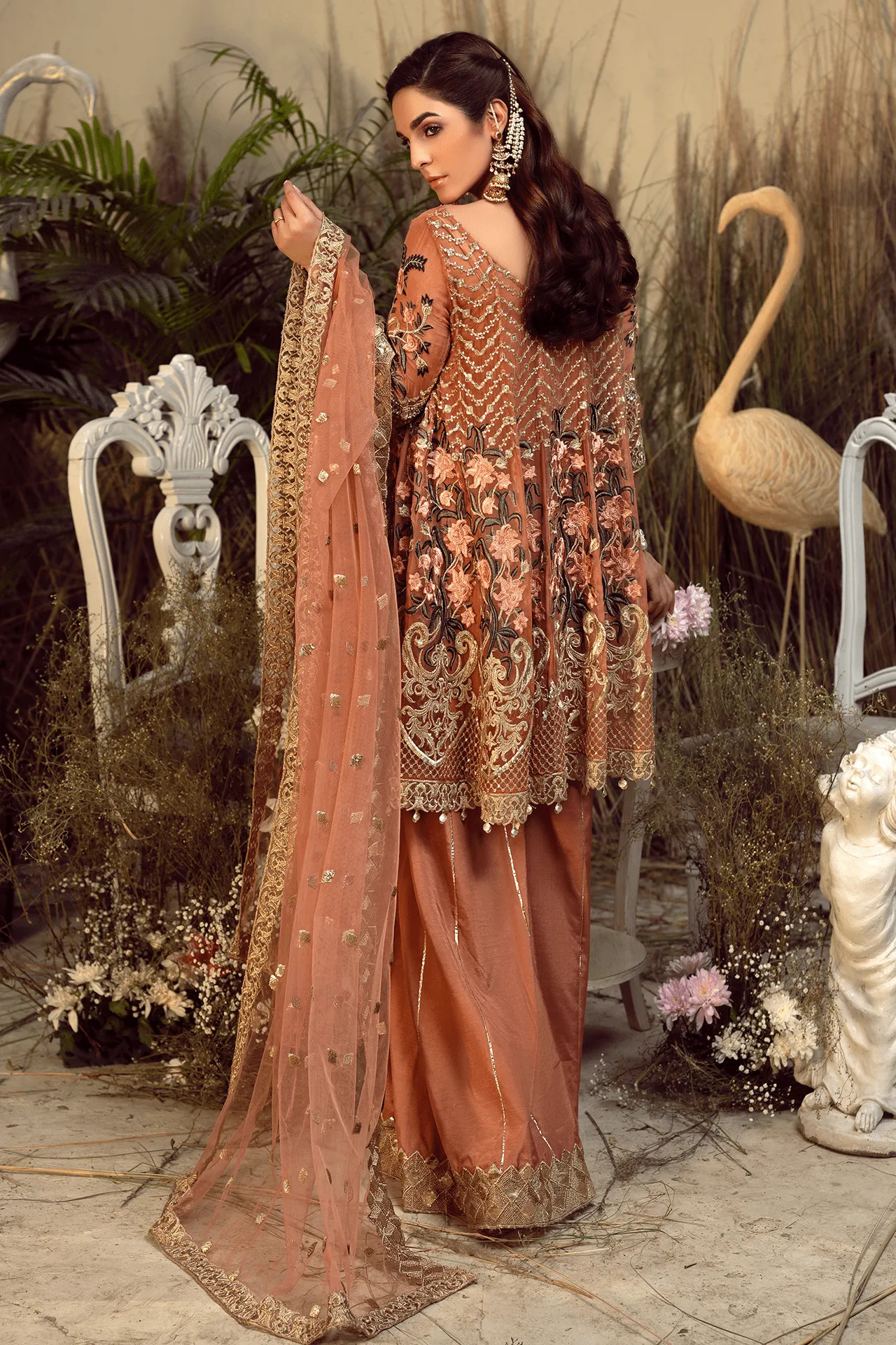 Imrozia Orabelle Embroidered Chiffon Collection 2019 – 05 Oriental Auburn