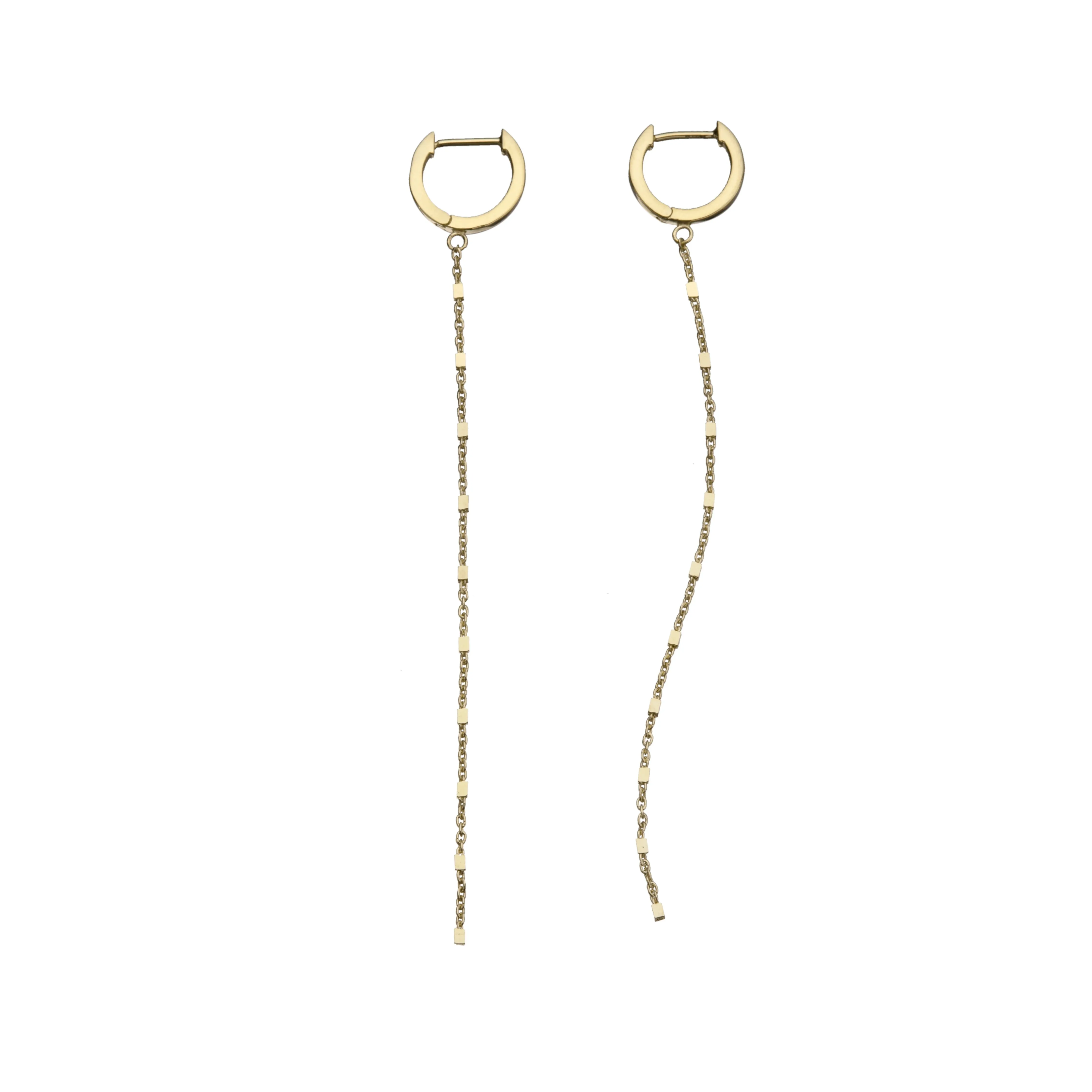 Jennifer Zeuner - Piper 3" Earrings in 14k Yellow Gold Plated Silver