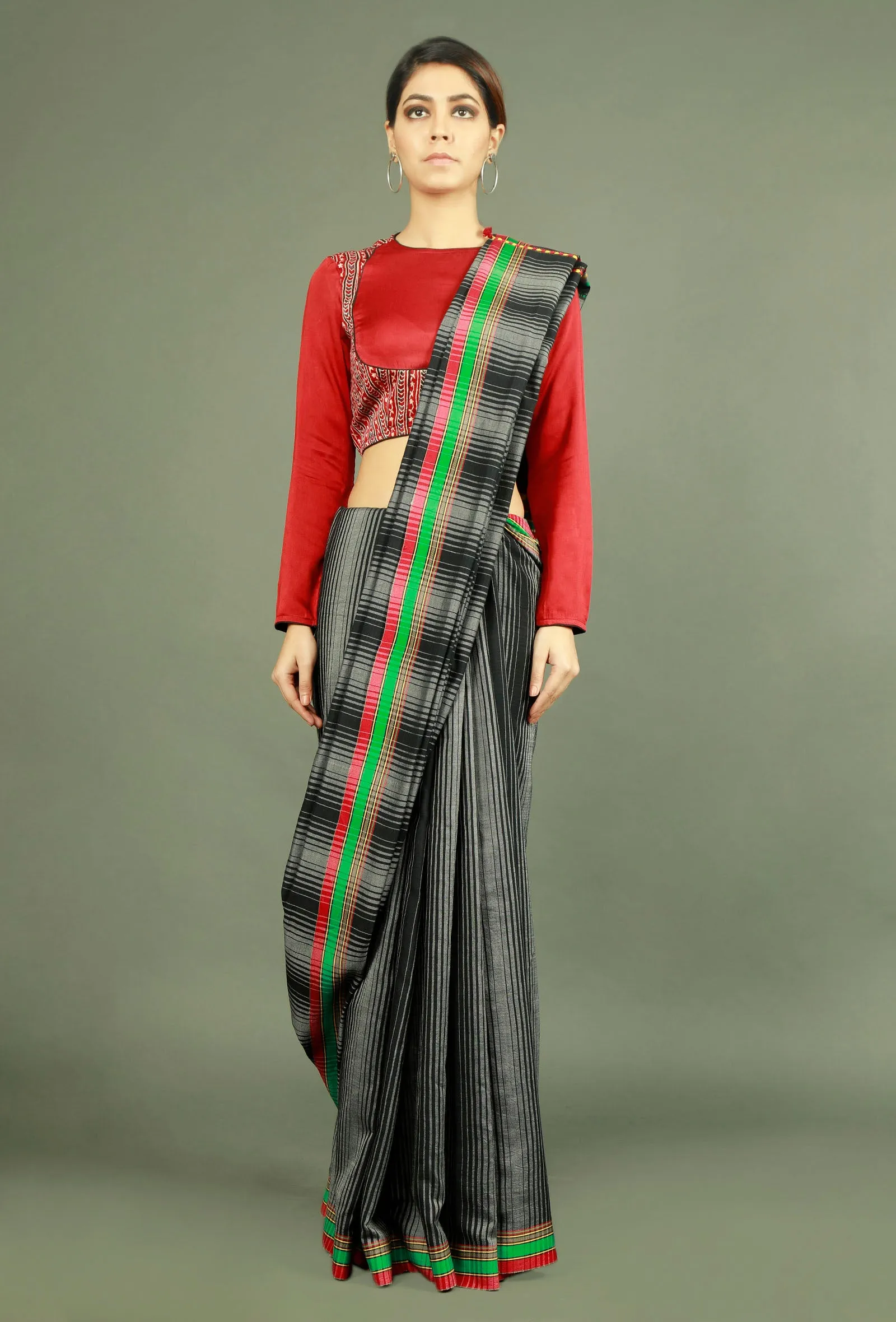 Maroon Modal Silk Ajrakh Blouse
