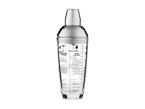 Maxwell & Williams Cocktail & Co Glass Cocktail Recipe Shaker 680ML Gift Boxed