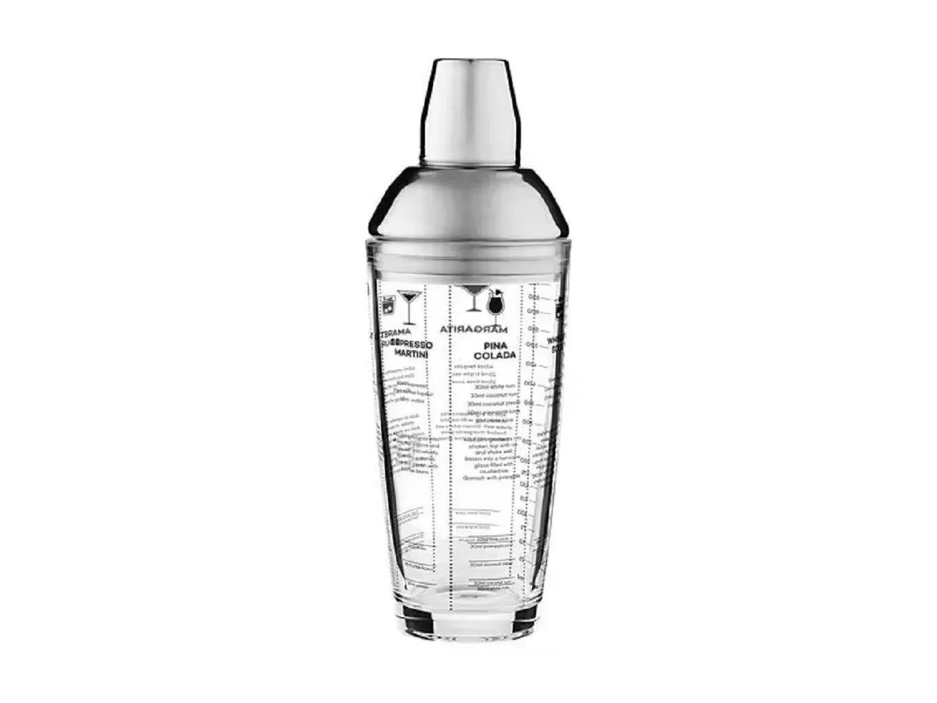 Maxwell & Williams Cocktail & Co Glass Cocktail Recipe Shaker 680ML Gift Boxed