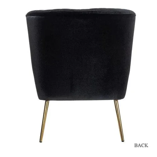 Modern Wide Tufted Velvet Wing Chair for Living Room (Metal Legs)