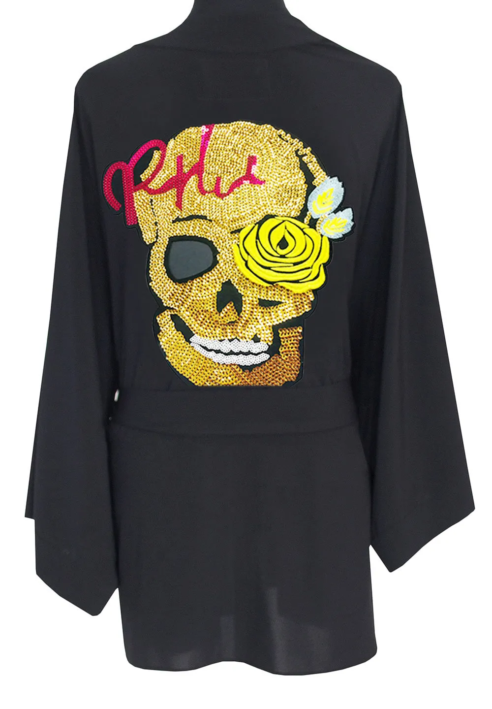 Monochrome - Black Kimono Skull (Black)