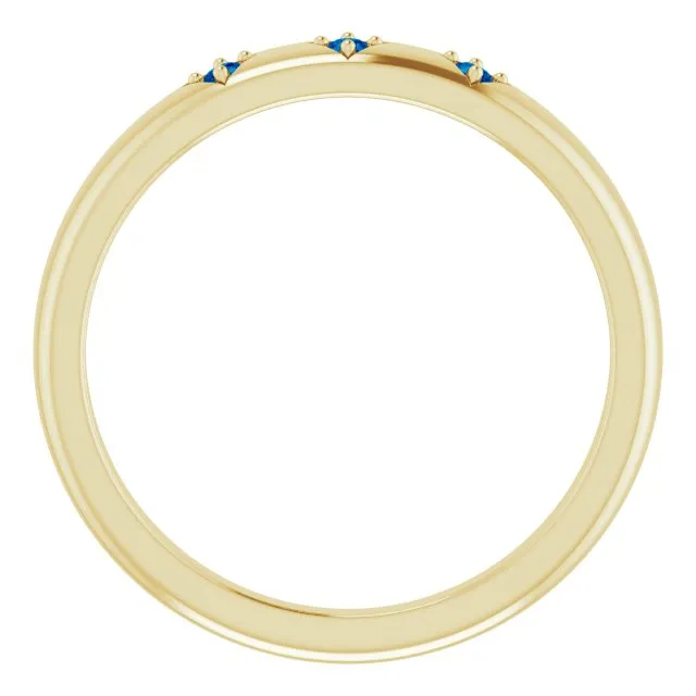 Natural Trio Blue Sapphire Stackable Ring