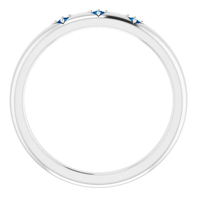 Natural Trio Blue Sapphire Stackable Ring