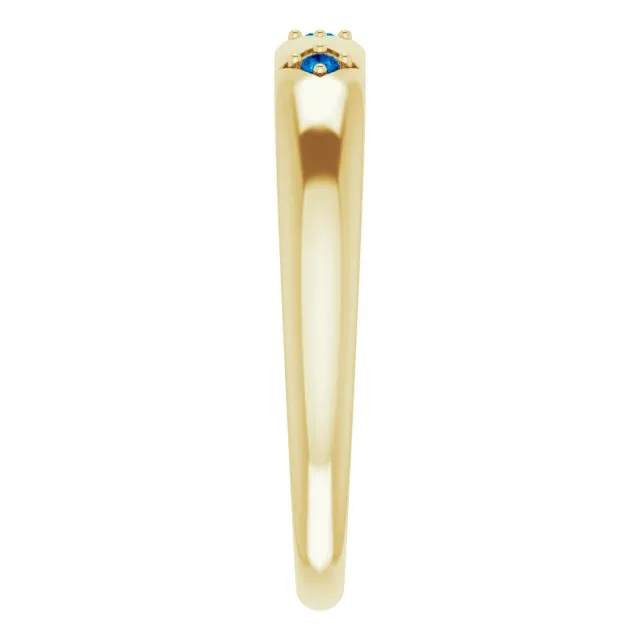 Natural Trio Blue Sapphire Stackable Ring