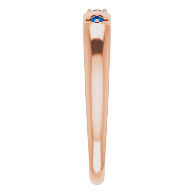Natural Trio Blue Sapphire Stackable Ring