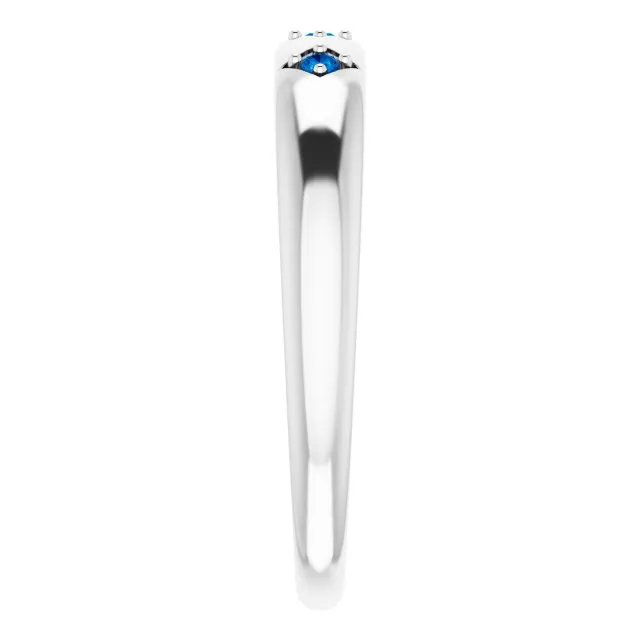 Natural Trio Blue Sapphire Stackable Ring