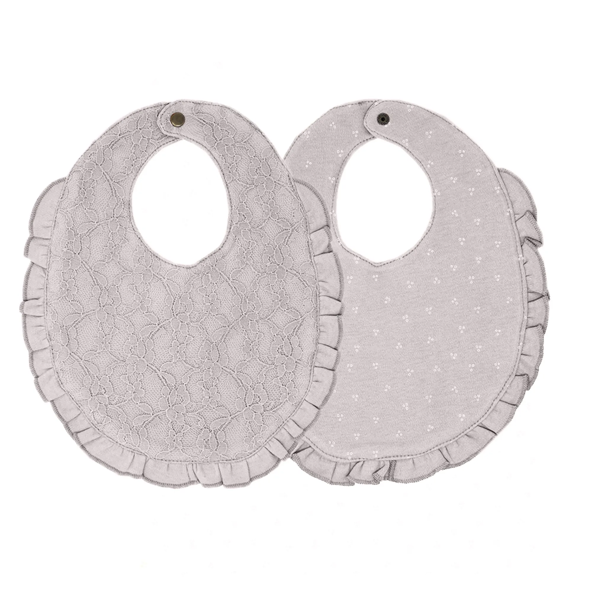 Organic Reversible Lace Ruffle Bib