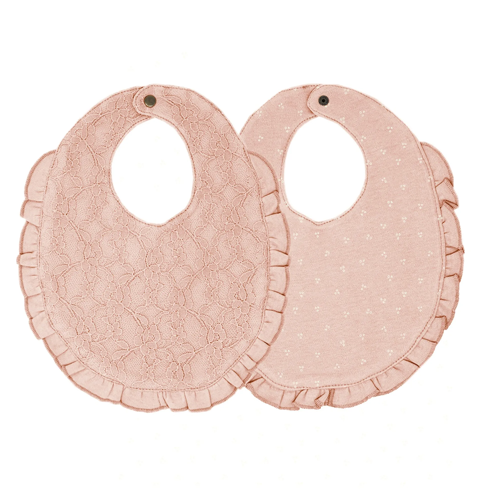 Organic Reversible Lace Ruffle Bib