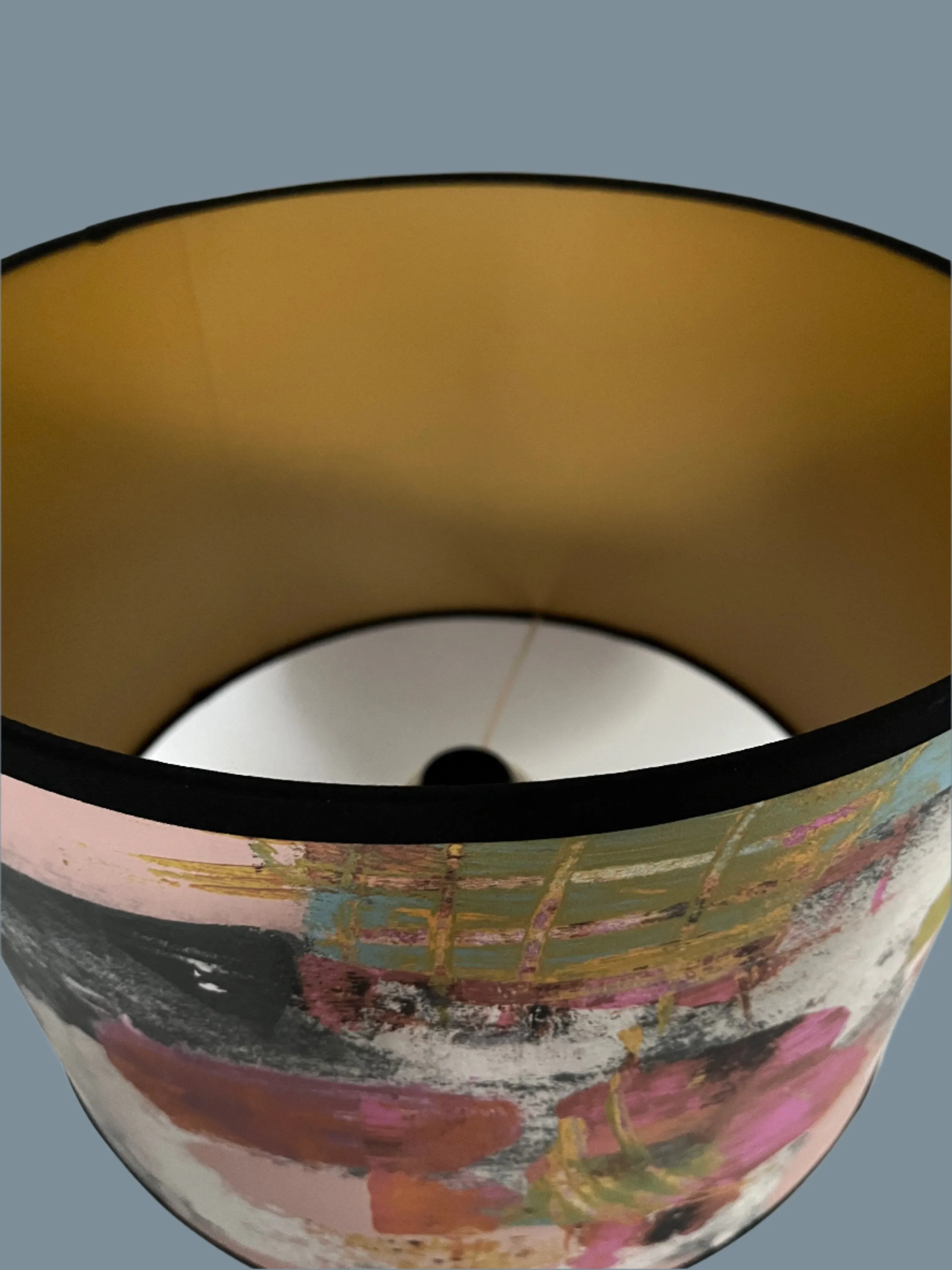 Painterly Abstract Lamp shade - Black - 24 h x 35 d cm