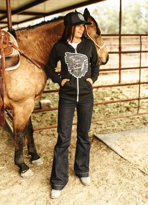 "Earn Your Feathers" Cowboy Revolution Unisex zip hoodie