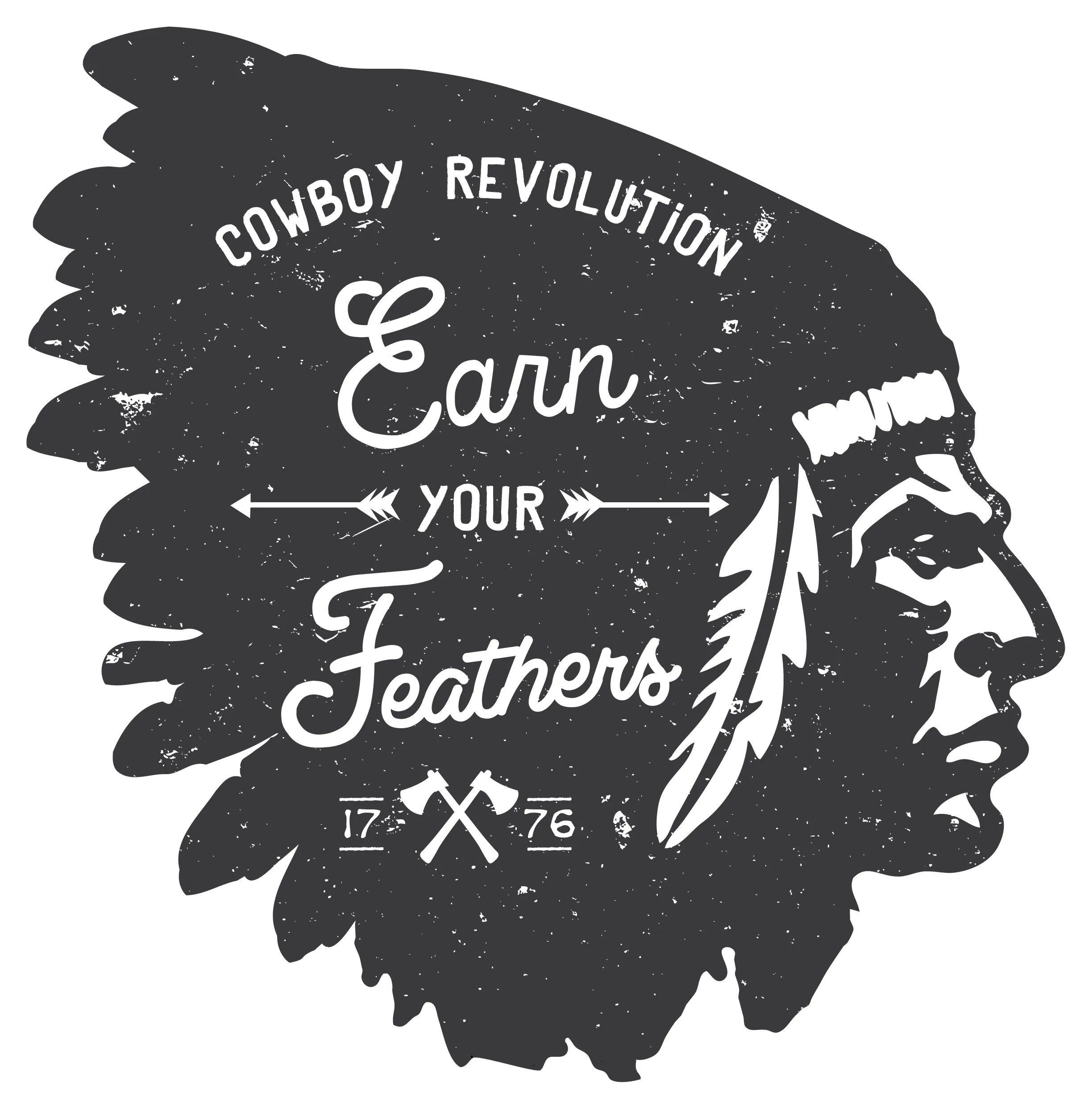 "Earn Your Feathers" Cowboy Revolution Unisex zip hoodie