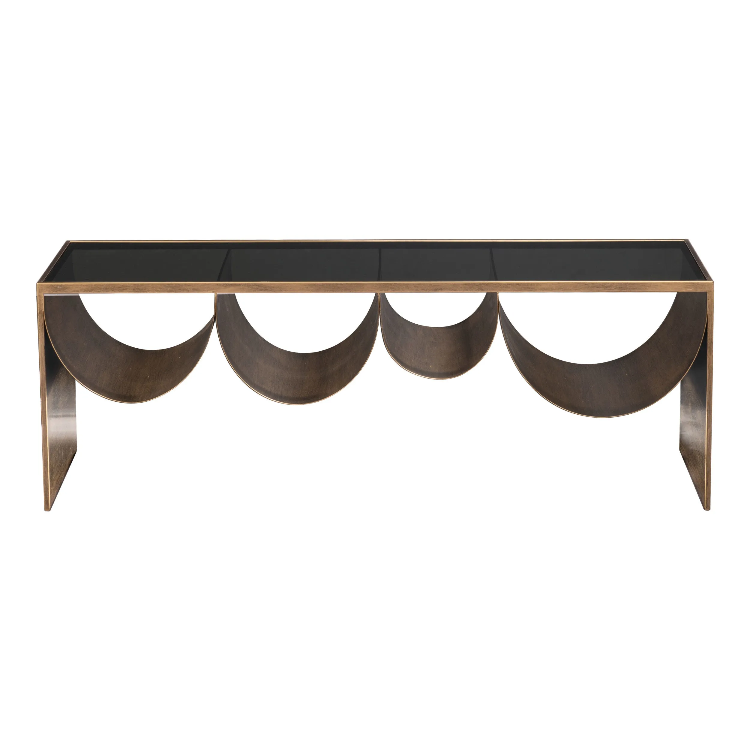 Reed Coffee Table, Brass