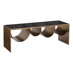 Reed Coffee Table, Brass