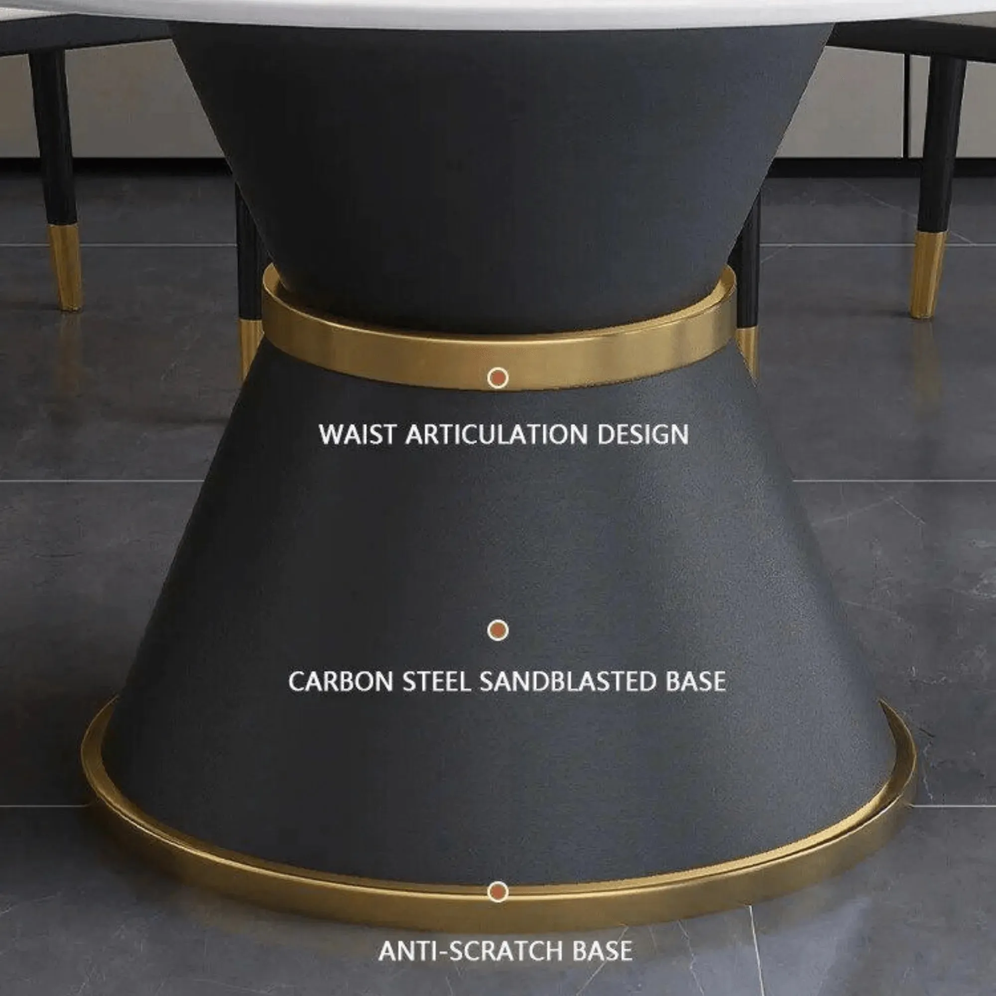 Round Modern Dining Table with Rotatable Top