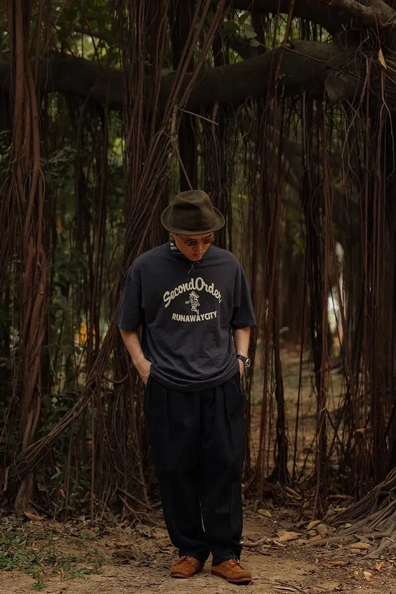 Runaway City Retro Drop-shoulder Tee in Slub Cotton