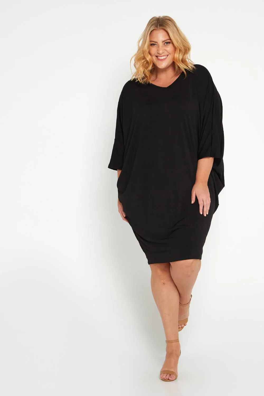 Short Cocoon Dress - Black