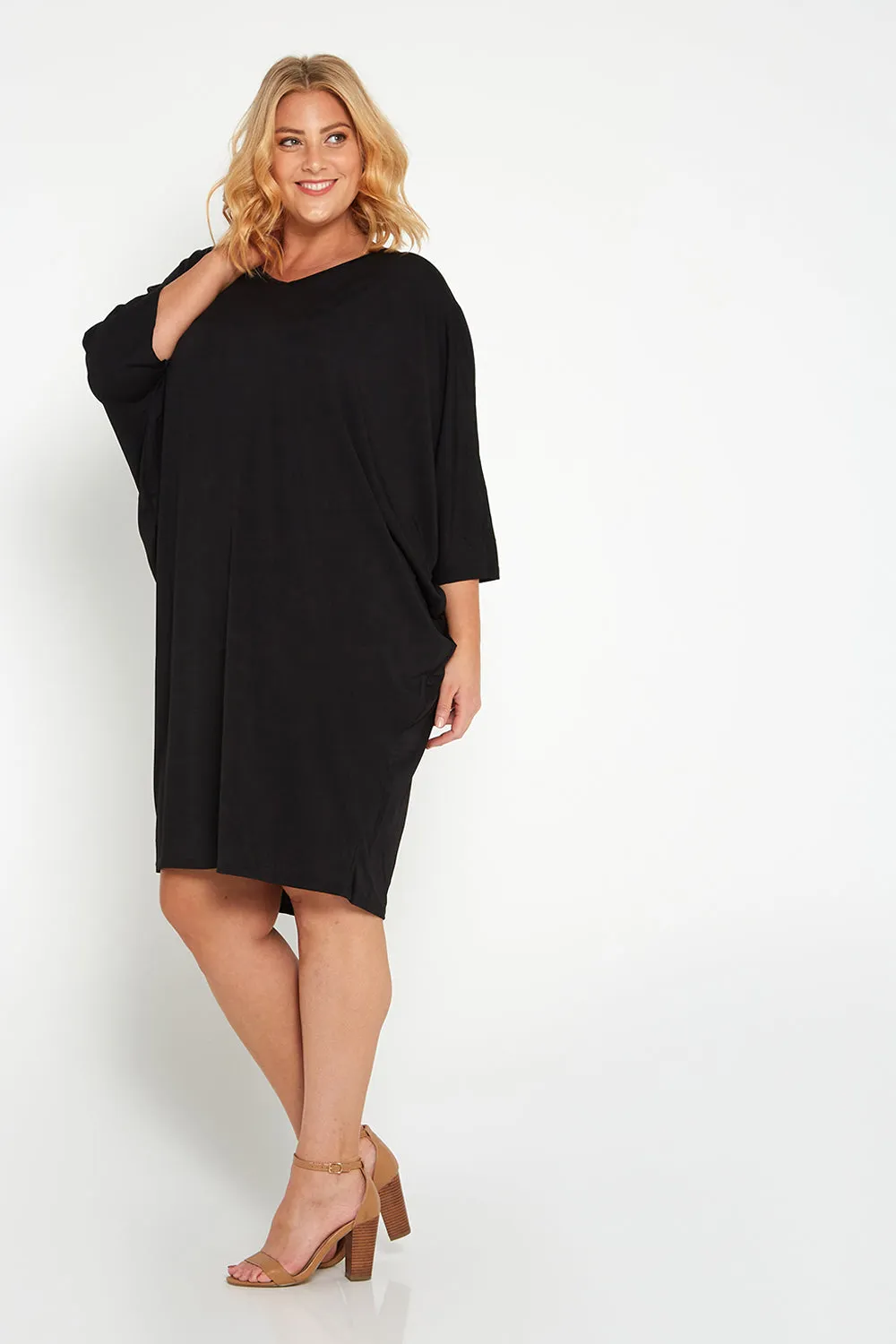 Short Cocoon Dress - Black