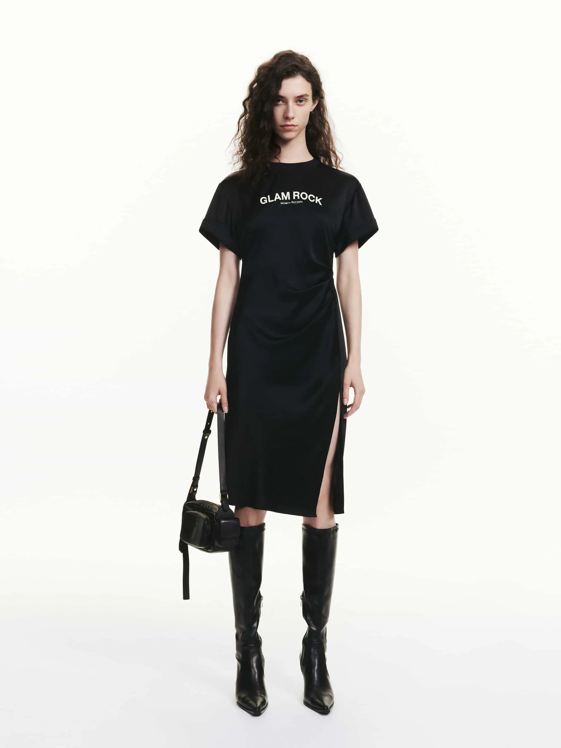 Side Slit Pleated Dress