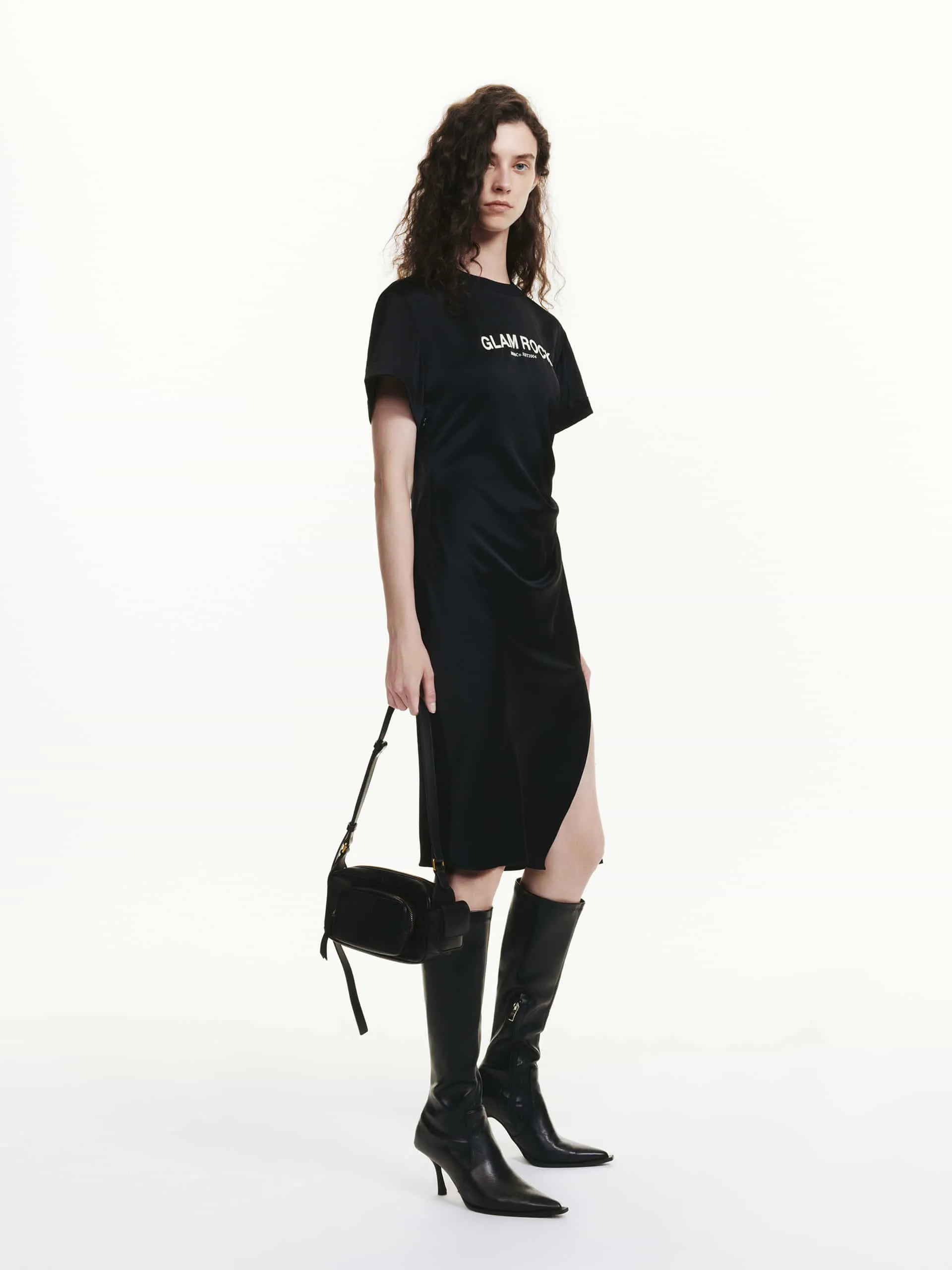 Side Slit Pleated Dress