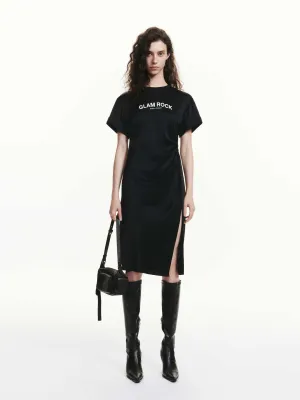 Side Slit Pleated Dress
