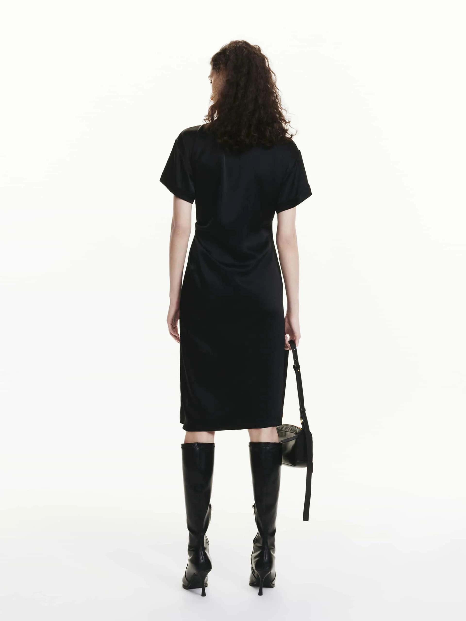 Side Slit Pleated Dress