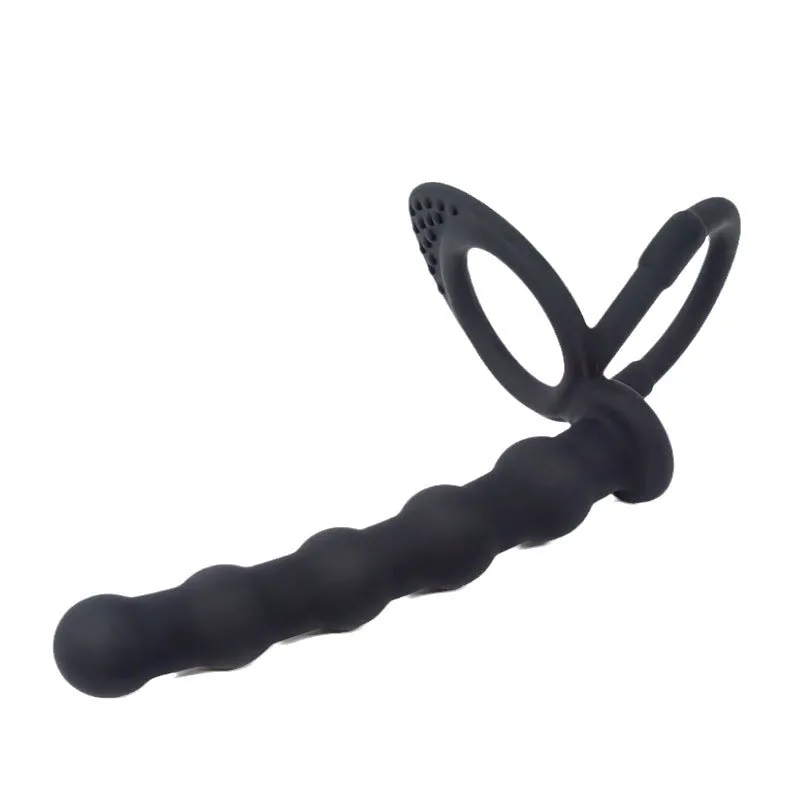 Silicone Cock Ring Anal Beads Couple Sex Toy - Penis Delay Training Vagina Prostate Massager