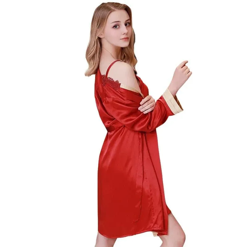 Silk Patchwork Robe Sleepwear | Luxury 19mm Silk | Elegant & Comfortable
