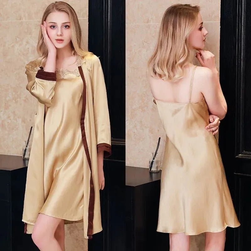 Silk Patchwork Robe Sleepwear | Luxury 19mm Silk | Elegant & Comfortable