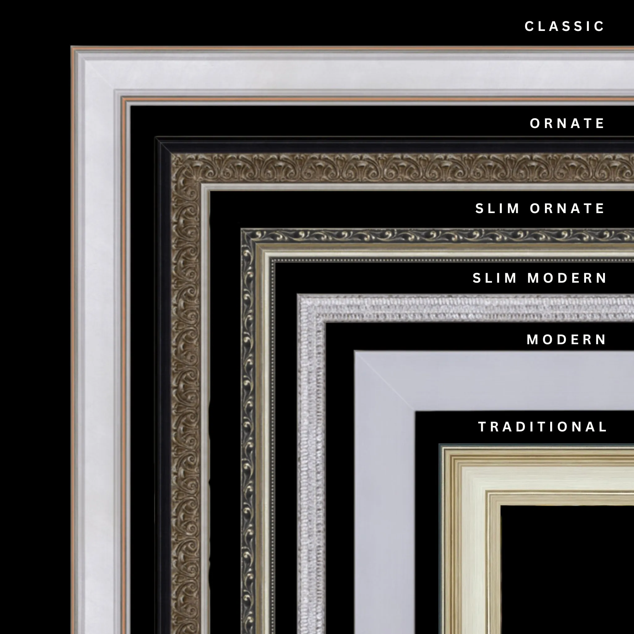 Silver 46x43 Picture Frame Ornate Traditional Classic Antique