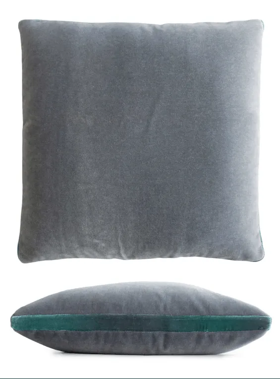 Silver & Jade Mohair Pillows by Kevin O'Brien Studio