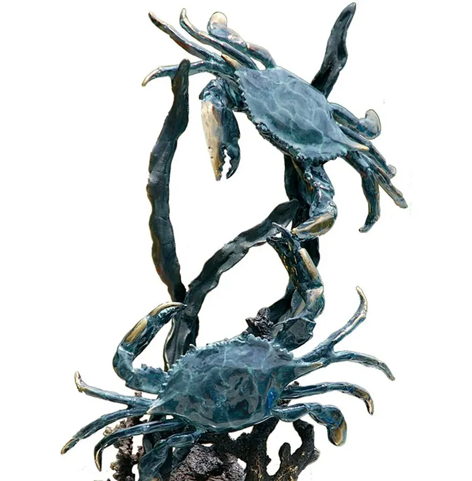 Sparring Bluepoint Crabs Sculpture
