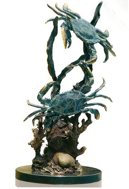 Sparring Bluepoint Crabs Sculpture