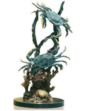 Sparring Bluepoint Crabs Sculpture