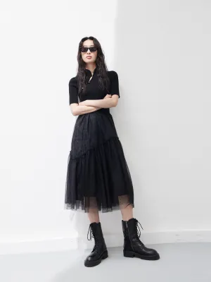 Splicing Slanted Placket Dress