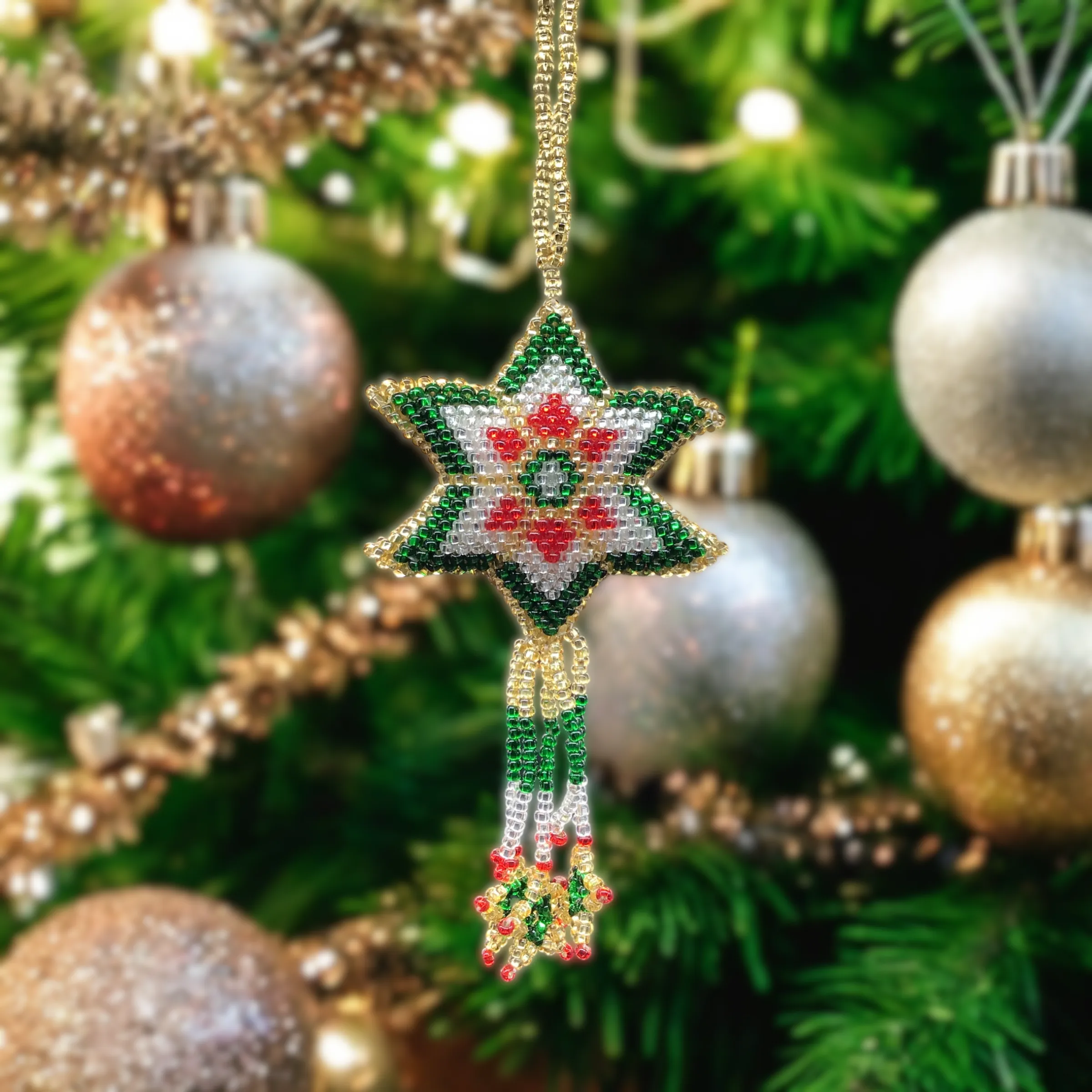 Star Beaded Christmas Ornament