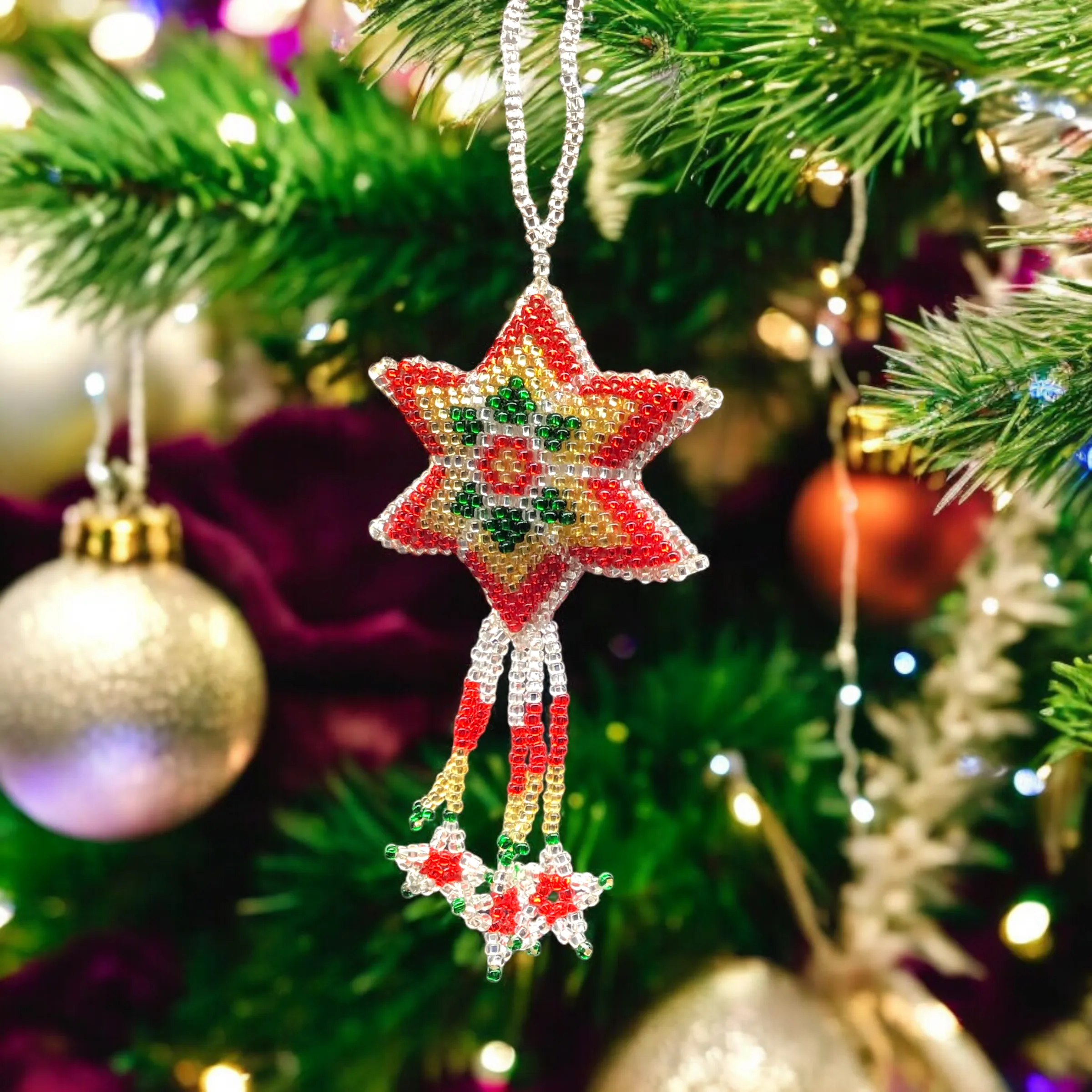Star Beaded Christmas Ornament