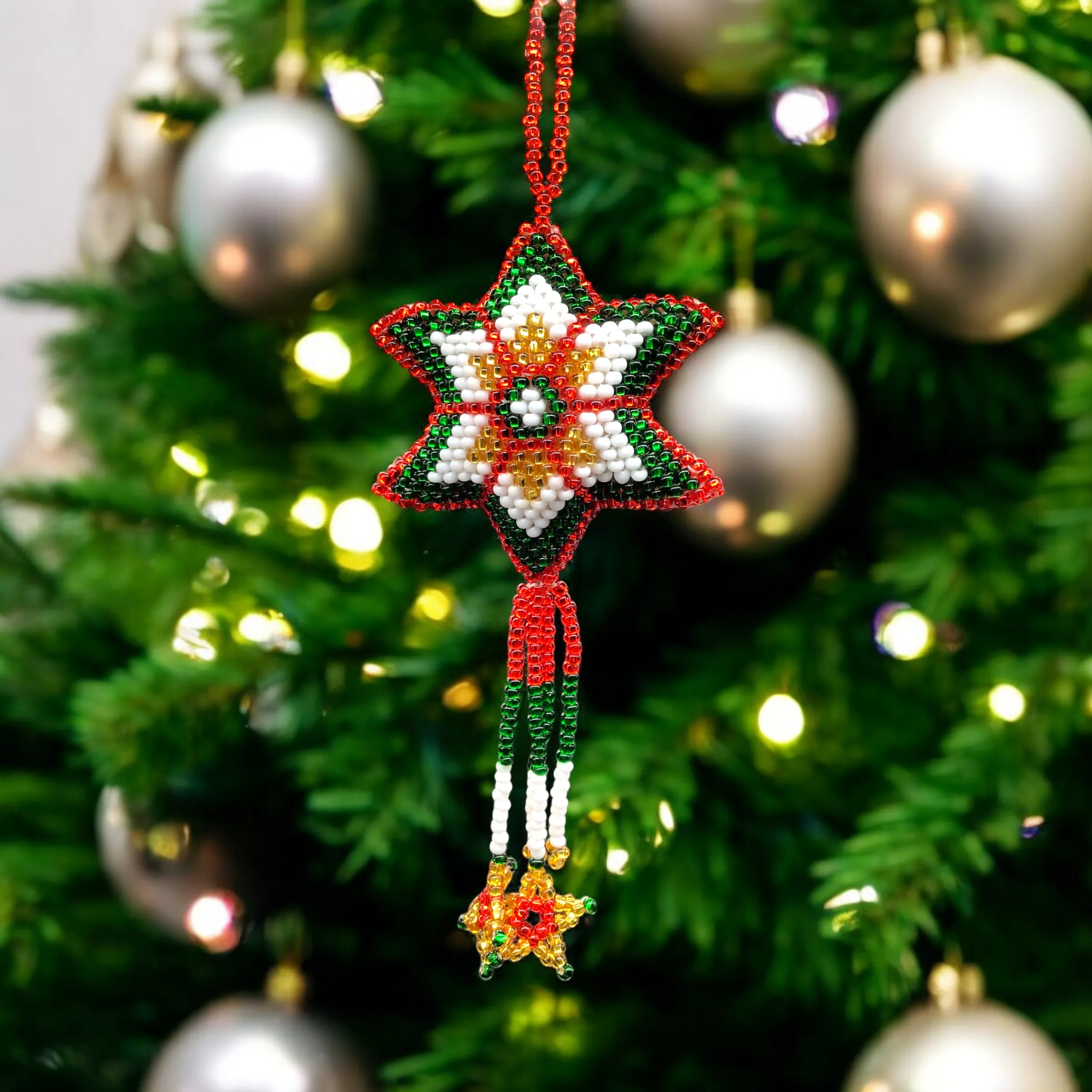 Star Beaded Christmas Ornament