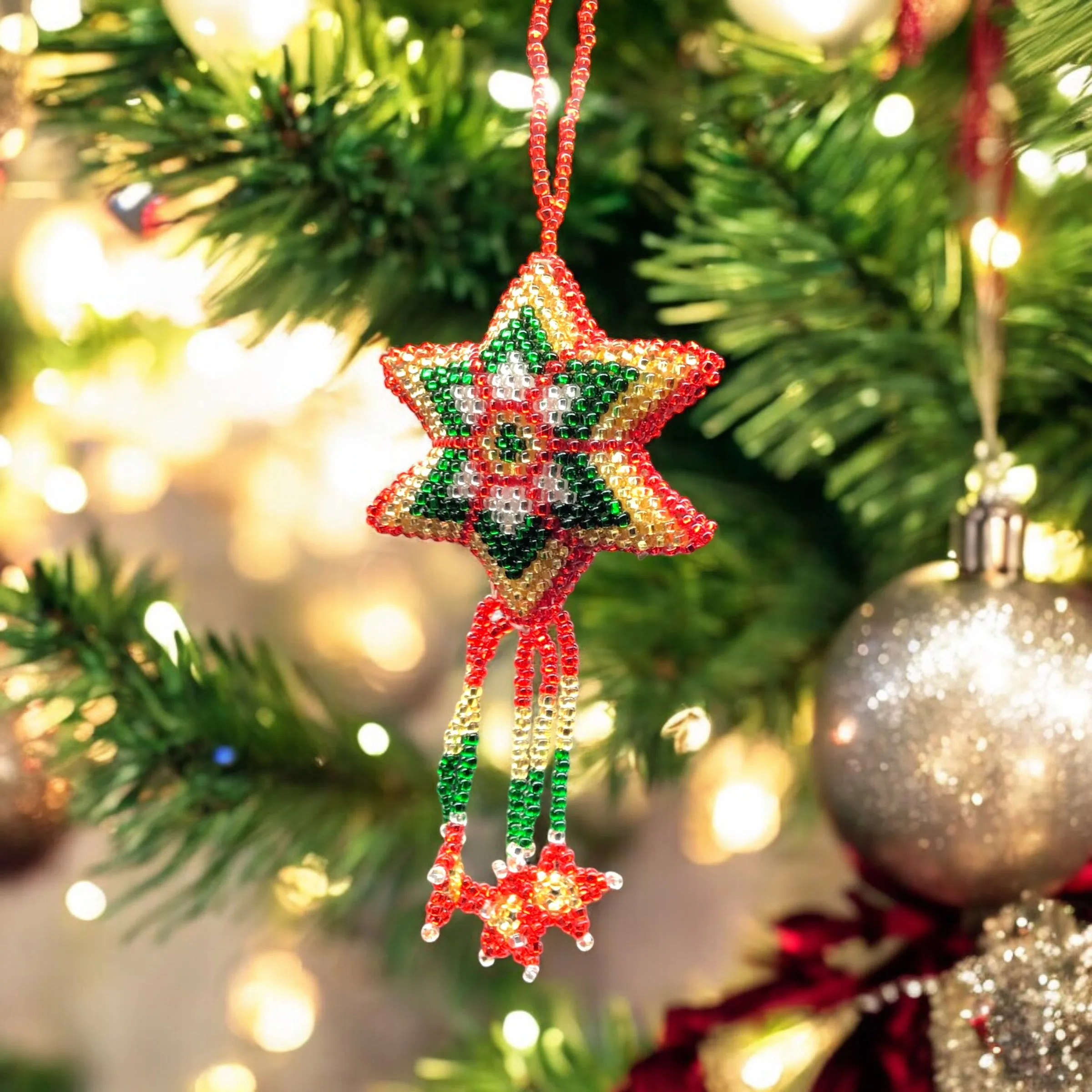 Star Beaded Christmas Ornament