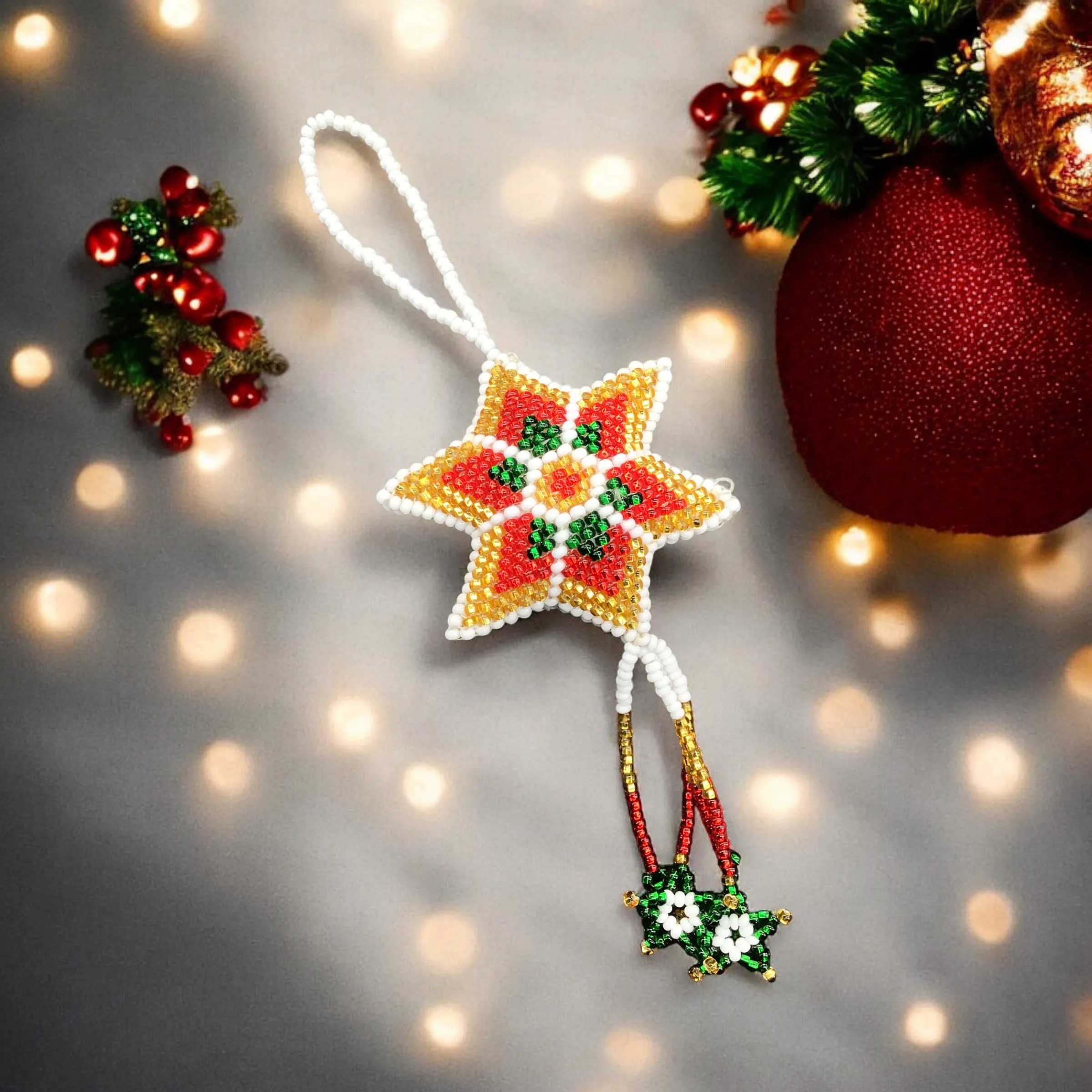 Star Beaded Christmas Ornament