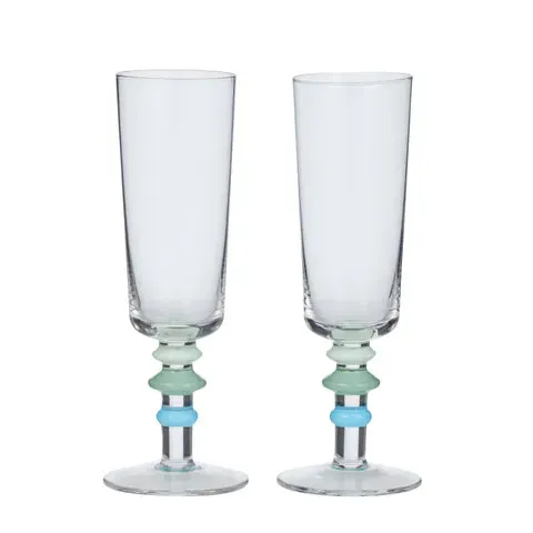 Tori Glassware Cocktail / Flute | Blue   Green
