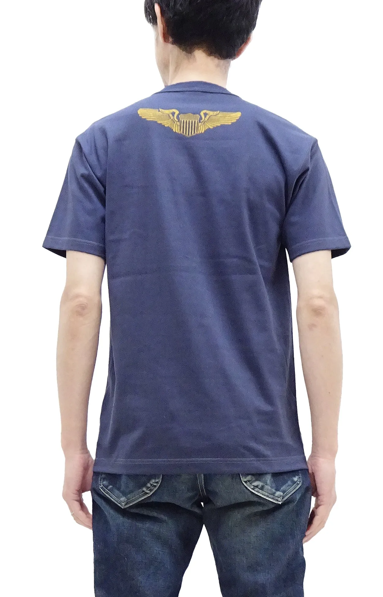 TOYS McCOY T-shirt Men's Snoopy Military Graphic Short Sleeve Loopwheeled Tee TMC2424 120 Faded-Deak-Blue