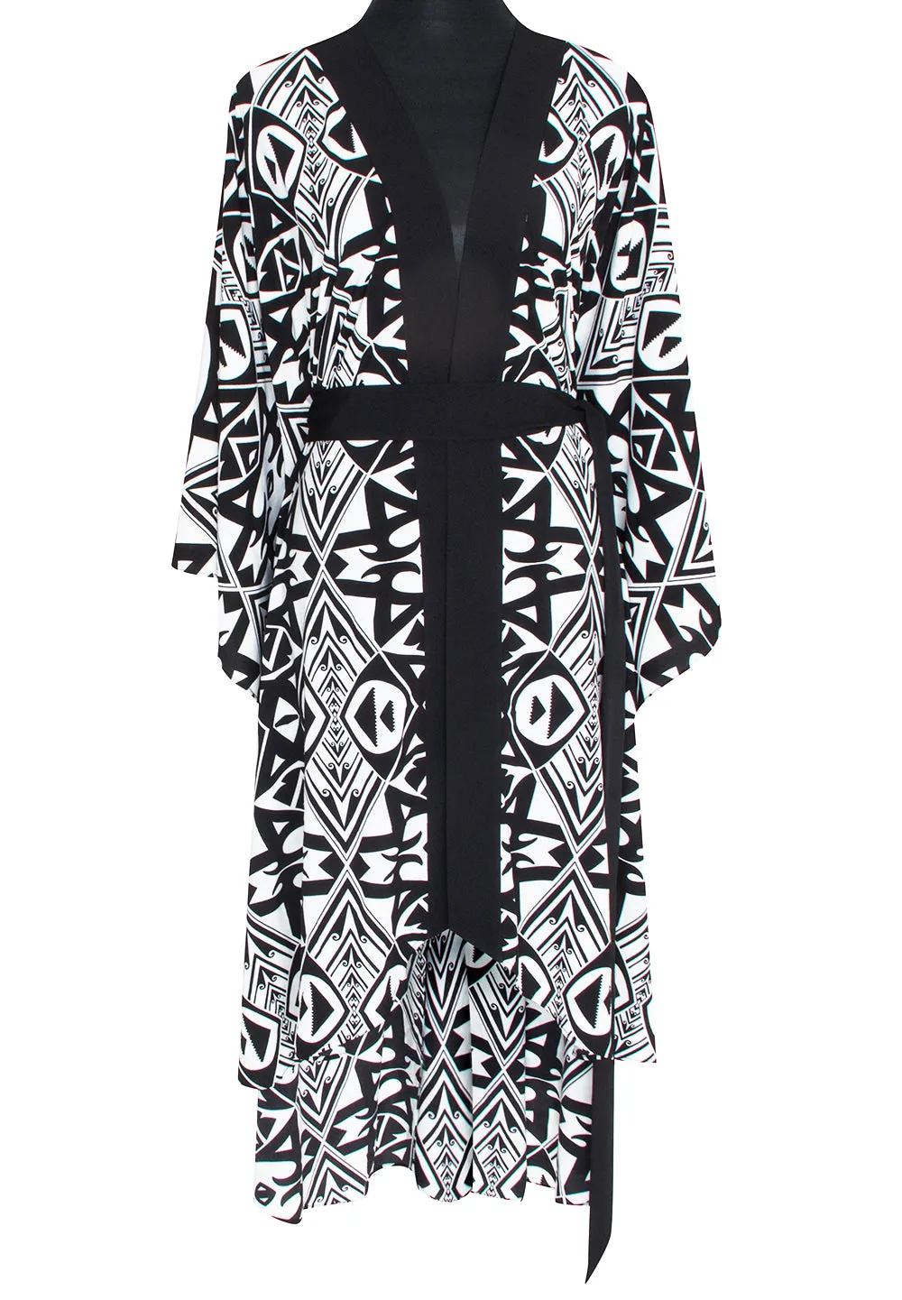 Tulum – Tribal Kimono Evil Eye (Black)